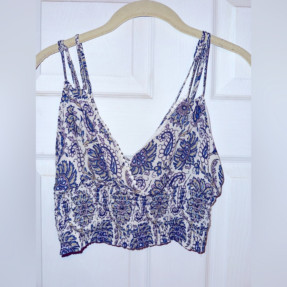 Floral American eagle crop top